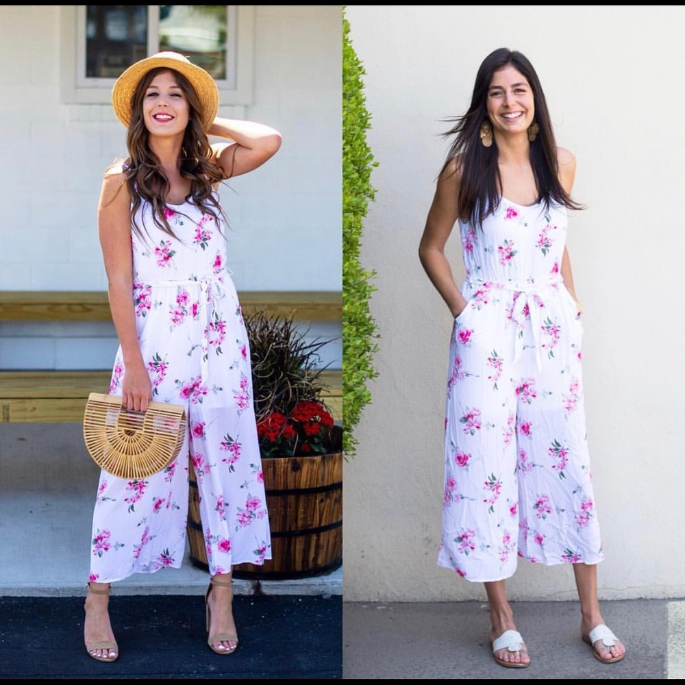 Floral Jumpsuit with Tie - NWT